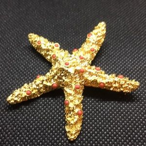 Gold tone Starfish Brooch